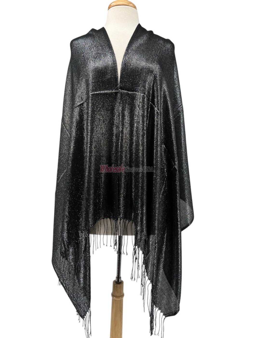 (image for) Glitter Pashmina Shawl Black/Silver