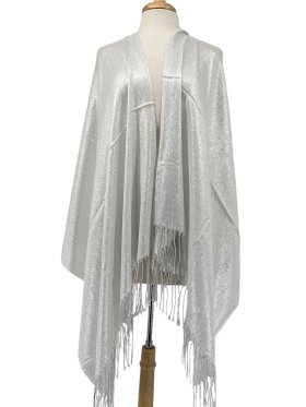 Glitter Pashmina Shawl White/Silver