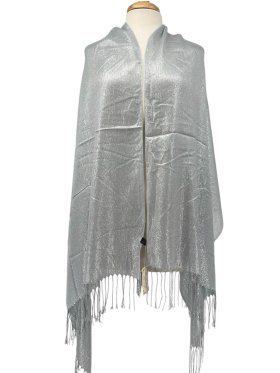 Glitter Pashmina Shawl Grey/Silver