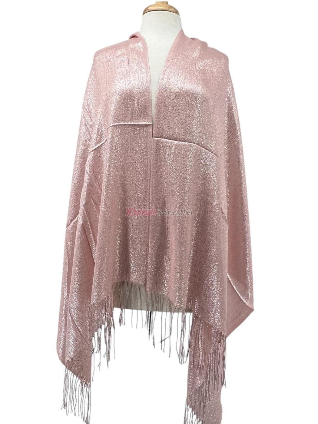 (image for) Glitter Pashmina Shawl Pink/Silver