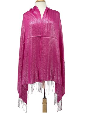 Glitter Pashmina Shawl Hot Pink