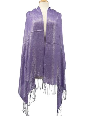 Glitter Pashmina Shawl Lavender/Silver