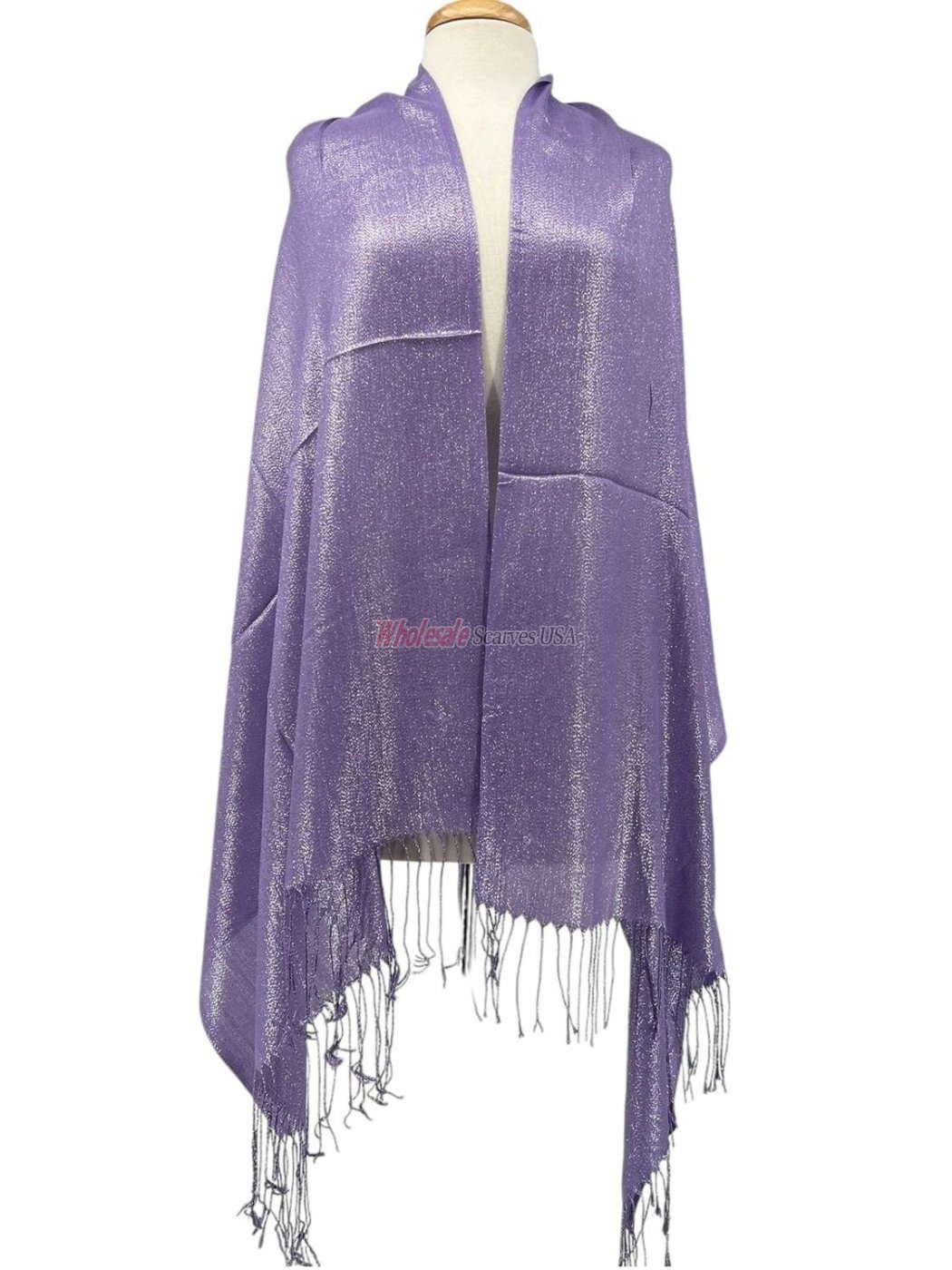 (image for) Glitter Pashmina Shawl Lavender/Silver