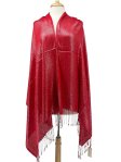 (image for) Glitter Pashmina Shawl Red/Silver