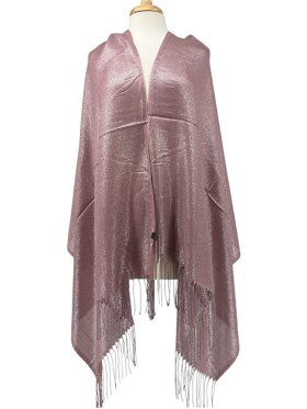 Glitter Pashmina Shawl Dusty Rose/Silver