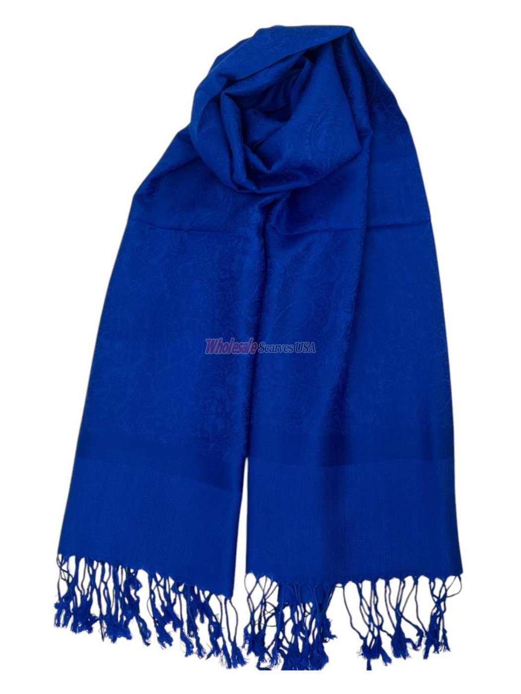 (image for) Paisley Jacquard Shawl Blue