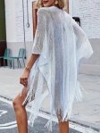 (image for) Glitter Tassel Shawl White