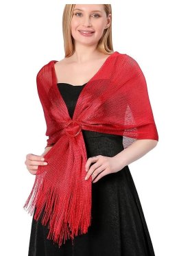 Sparkling Metallic Shawls and Wraps Red