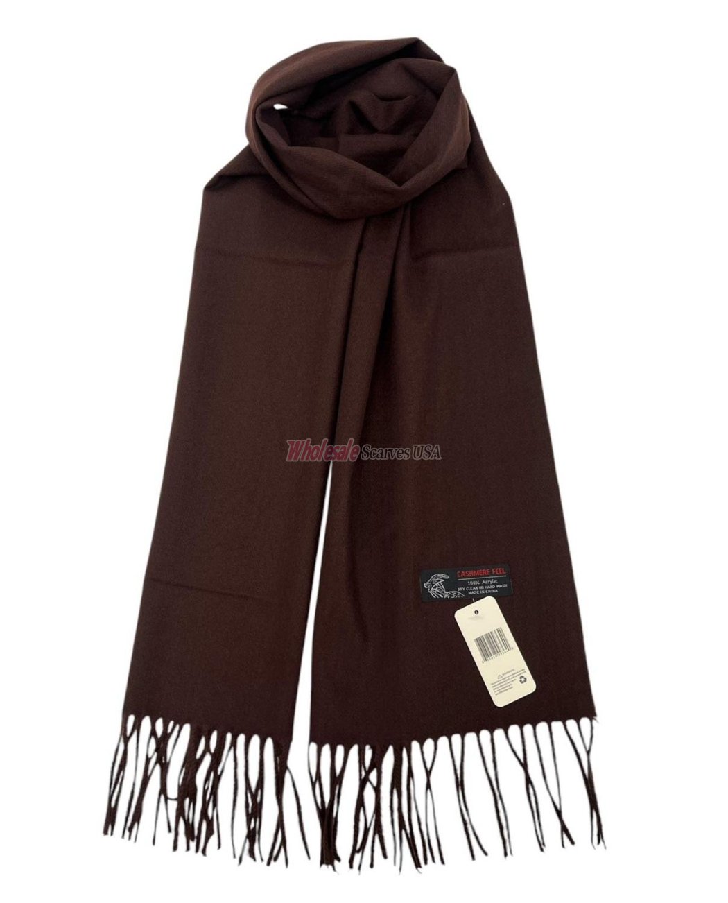 (image for) Woven Plain Scarf Coffee