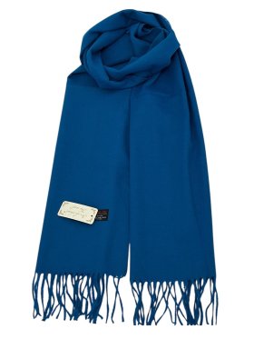 Woven Plain Scarf Teal Blue