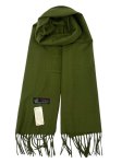 (image for) Woven Plain Scarf Olive Green