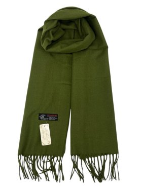 Woven Plain Scarf Olive Green