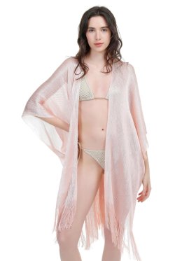 Sparkling Metallic Shawls and Wraps Pink