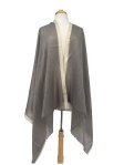 (image for) Gold Zari Border Shawl 12-pack Grey