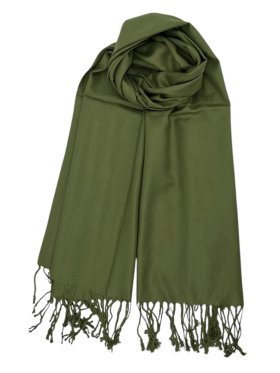 Solid Pashmina Dark Olive