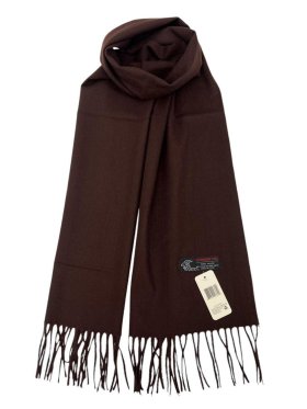 Woven Plain Scarf Coffee