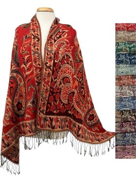 Multi Print Paisley Pashmina 1 DZ, Asst. Color NY23169