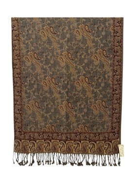 Small Paisley Scarf Grey/Brown Small Paisley Scarf Grey/Brown