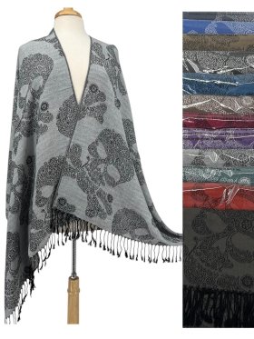 Skull Paisley Pashmina NY23208 1 DZ, Asst. Color