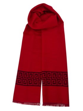 Reversible Cashmere Feel Scarf with Holiday Design 12-pack Red/Black