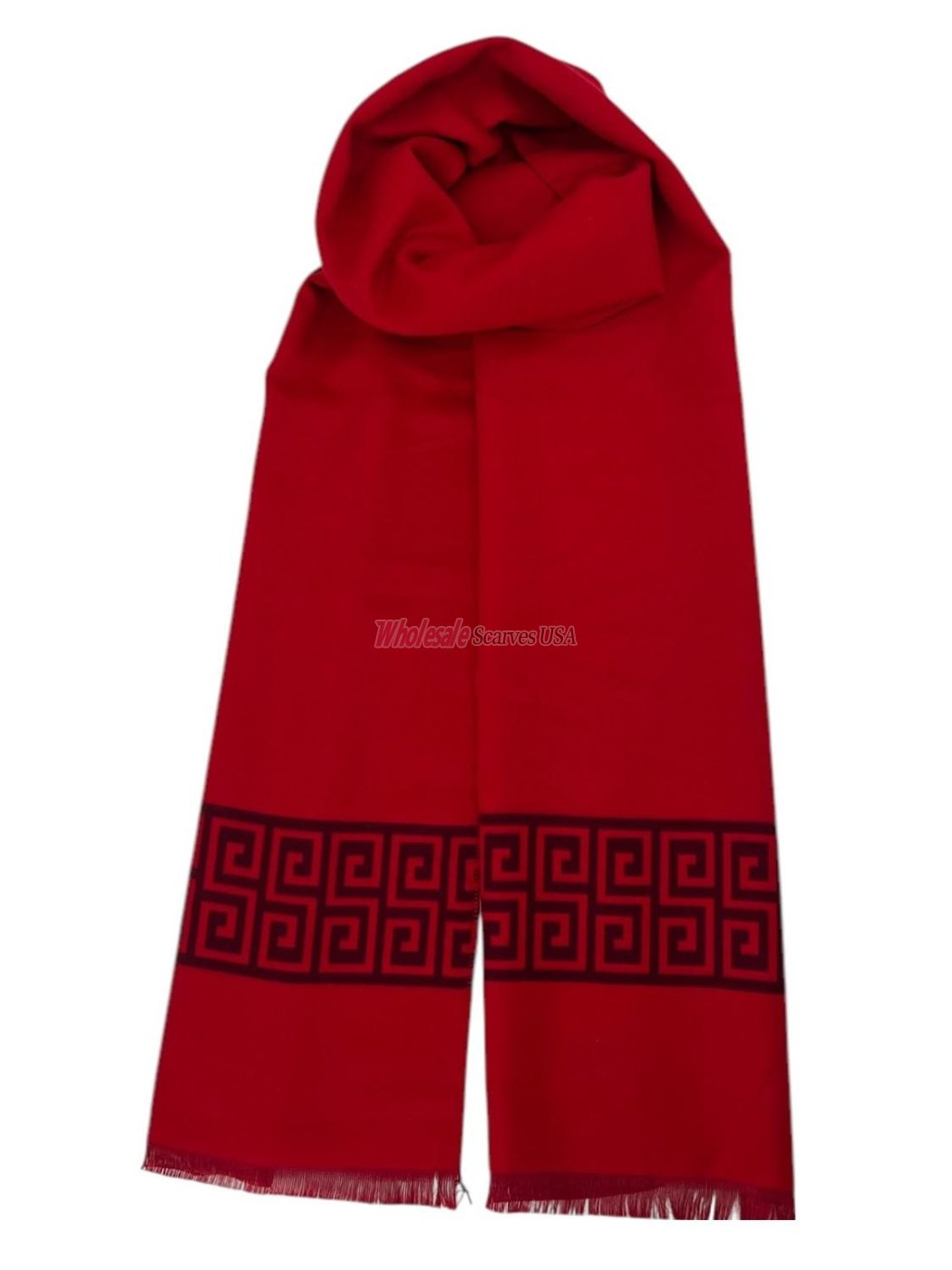 (image for) Reversible Cashmere Feel Scarf with Holiday Design 12-pack Red/Black