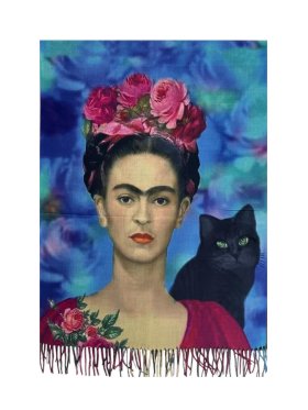 Frida Kahlo with the Cat print Shawl Frida Kahlo with the Cat print Shawl