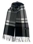 (image for) Cashmere Feel Plaid Scarf 12-pack Black/White