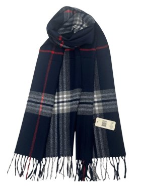 Cashmere Feel Classic Scarf 12-pack Navy/White/Red CSW01