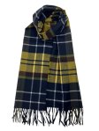 (image for) Cashmere Feel Plaid Scarf 12-pack Charcoal/Navy/Yellow SW-68