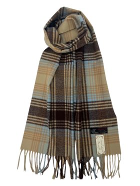 Cashmere Feel Plaid Scarf 12-pack Neutral/Brown SW-69