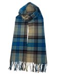 (image for) Cashmere Feel Plaid Scarf 12-pack Turquoise/Brown SW-72