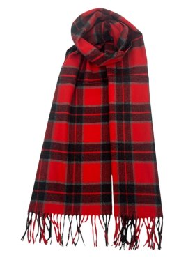 Cashmere Feel Plaid Scarf 12-pack Red/Grey /White