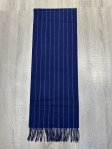 (image for) Cashmere Feel Scarf 12-pack Navy with White Stripe