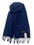 (image for) Cashmere Feel Scarf 12-pack Navy with White Stripe SW-75