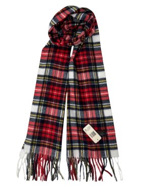 Cashmere Feel Checker Scarf 12-pack Red/White/Yellow/Black