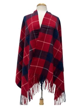 Giant Check Shawl Red/Navy