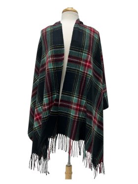 Cashmere Feel Plaid Scarf Shawl Black/Red/Green/Yellow