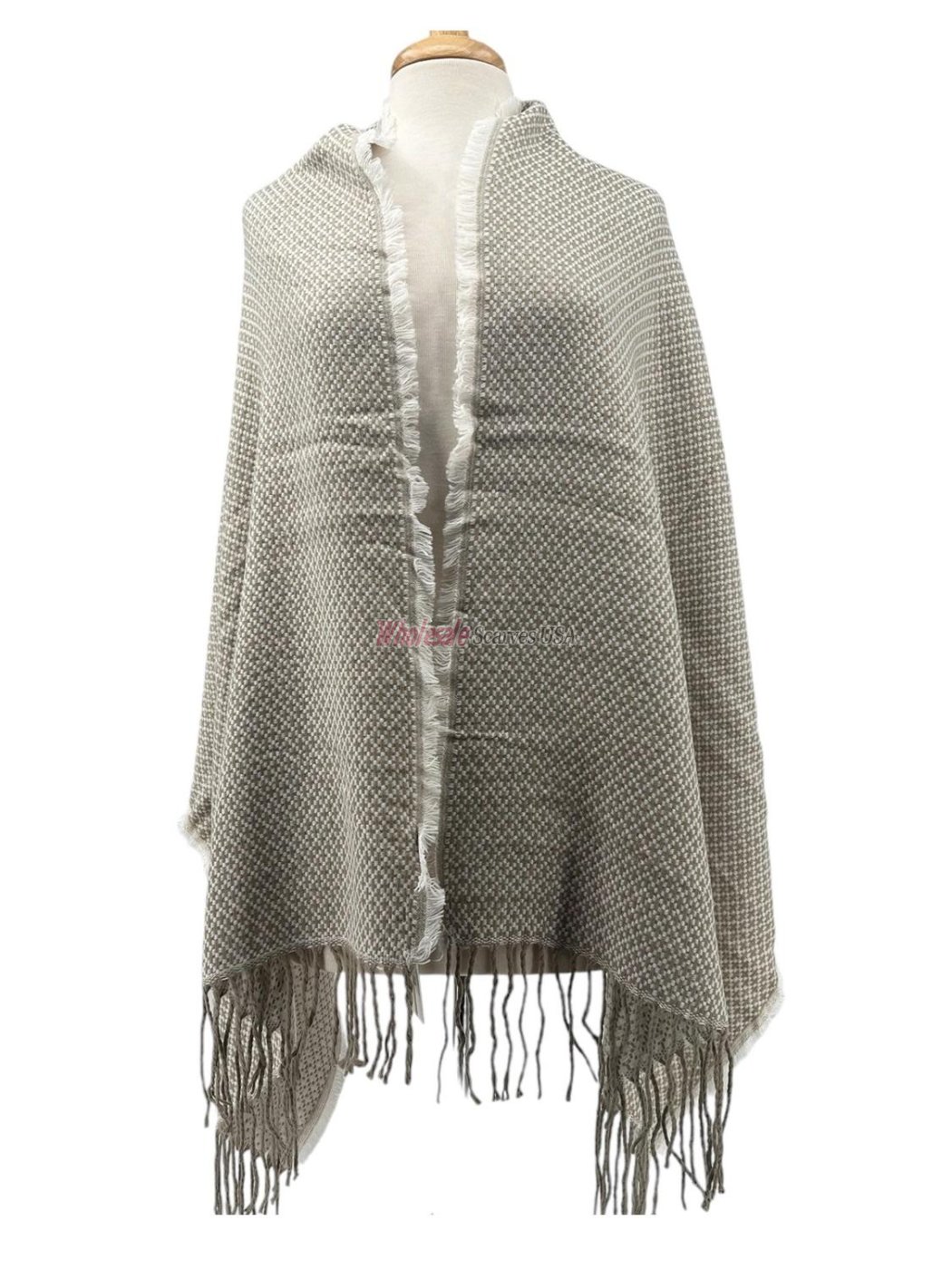 (image for) Woven Cashmere Feel Shawl Cream