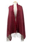 (image for) Woven Cashmere Feel Shawl Burgundy