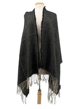 Woven Cashmere Feel Shawl Black