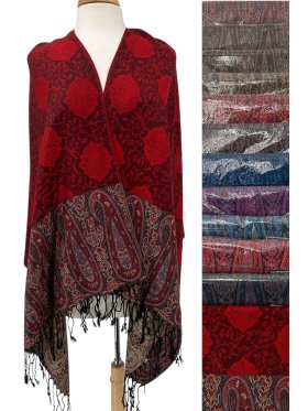 Colorful Paisley Pashmina (10 Colors, 1Doz)