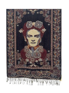 Divine Frida Kahlo Pashmina Black/Burgundy Divine Frida Kahlo Pashmina Black/Burgundy