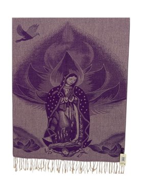 Virgen De Guadalupe Shawl Scarf Purple Virgen De Guadalupe Shawl Scarf Purple