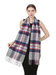 (image for) Plaid Cashmere Feel Scarf 12-pack Grey/Navy/Red SW19
