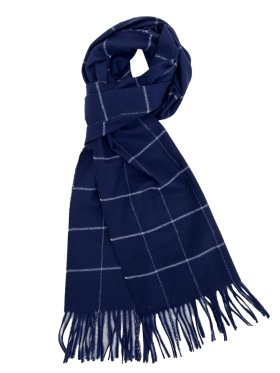 Cashmere Feel Scarf 12-pack Navy Checker