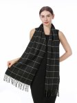 (image for) Plaid Cashmere Feel Scarf 12-pack Black SW27