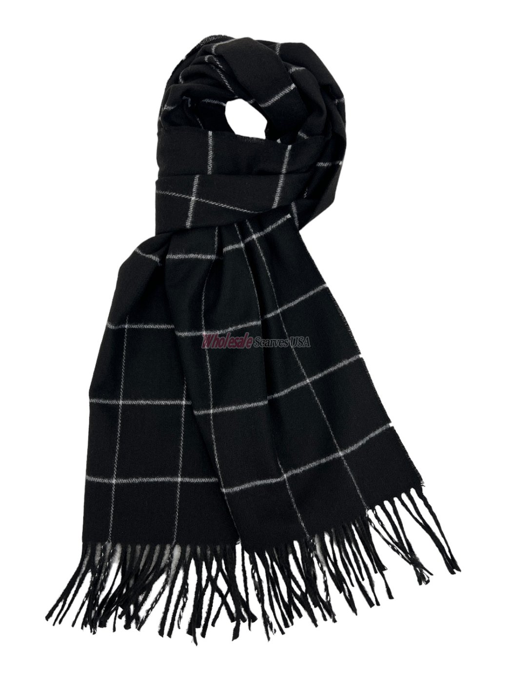 (image for) Plaid Cashmere Feel Scarf 12-pack Black SW27