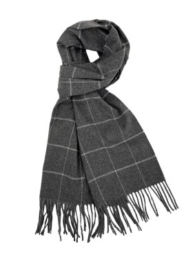 Checked Cashmere Feel Scarf 12-pack Grey/White