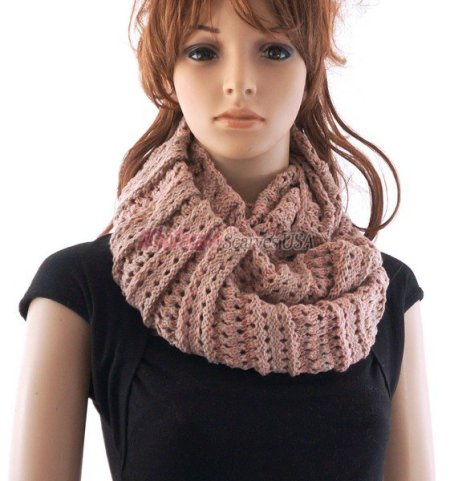 (image for) Stripe Loop Scarf Pink